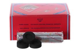 CARBONES Y COMPLEMENTOS | CARBON TRES REYES CAJA ROJA 50 MINUTOS DE COMBUSTIN APROXIMADAMENTE 40 mm