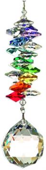 COMODIN | CASCADA CRISTAL AUSTRIACO CHACKRAS GRANDE 7.5 CM . BOLA 3 CM