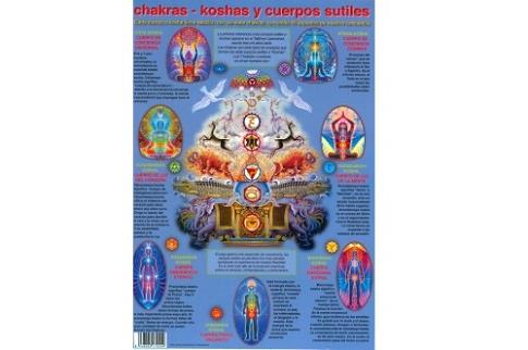 POSTALES Y POSTERS | CHAKRAS: KOSHAS Y CUERPOS SUTILES (Lmina doble cara)
