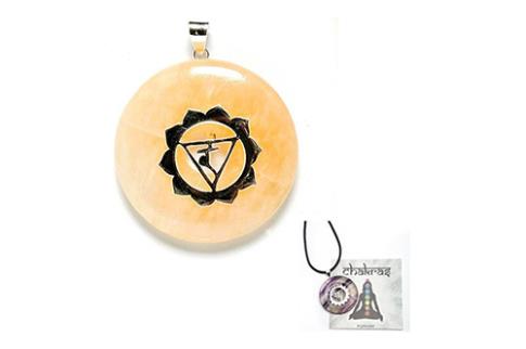 JOYERIA | COLGANTE ACERO 3 CHAKRA MANIPURA PLEXO SOLAR.+DONUT CALCITA AMARILLA
