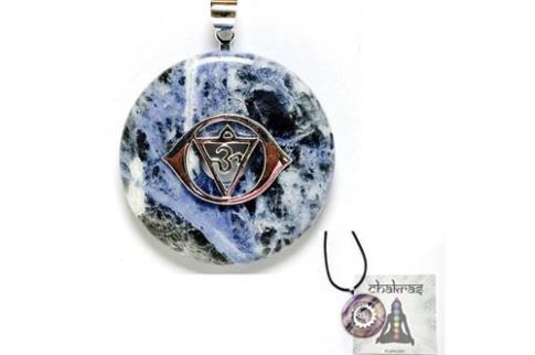 JOYERIA | COLGANTE ACERO 6 CHAKRA AJNA TERCER OJO+DONUT SODALITA