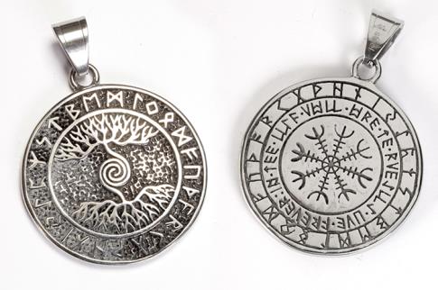 COLGANTES | COLGANTE ACERO ARBOL DE LA VIDA CON RUNAS � 4 CM
