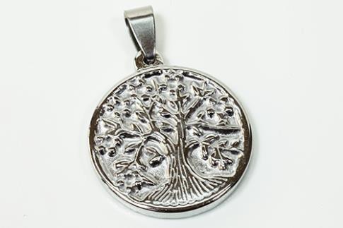 AMULETOS Y TALISMANES | COLGANTE ACERO ARBOL DE LA VIDA GRUESO 2,5 X 3,5 X 0.2 CM