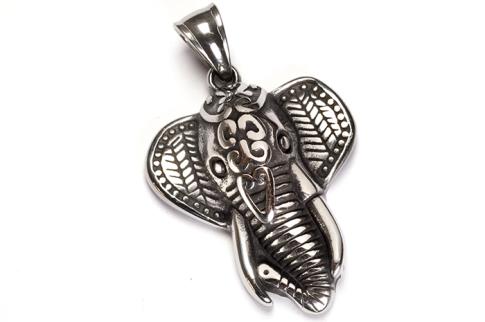 COLGANTES | COLGANTE ACERO CABEZA ELEFANTE HINDU 4 X 3 CMS