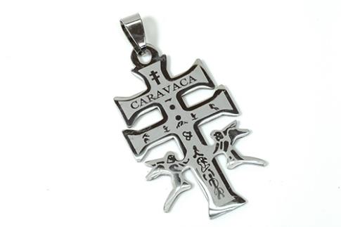 AMULETOS Y TALISMANES | COLGANTE ACERO CRUZ DE CARAVACA 2,5 X 5 CM