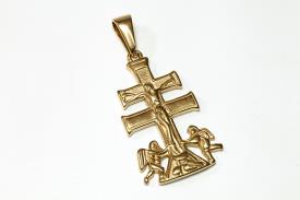 Novedades | COLGANTE ACERO DORADO CRUZ DE CARAVACA