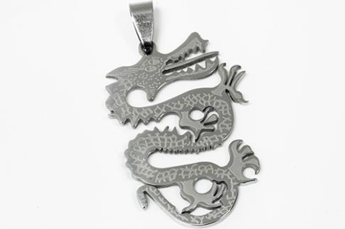 AMULETOS Y TALISMANES | COLGANTE ACERO DRAGON 2,5 x 4 CM