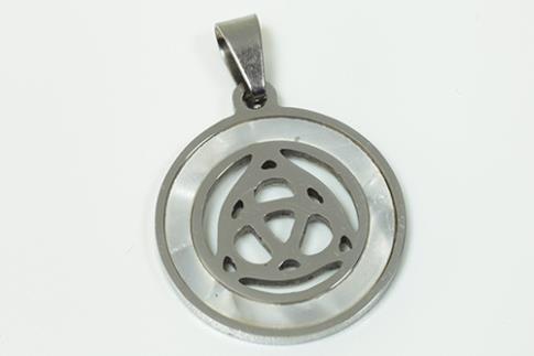 AMULETOS Y TALISMANES | COLGANTE ACERO EMBRUJADAS C/ NACAR 2 X 2,3 CM