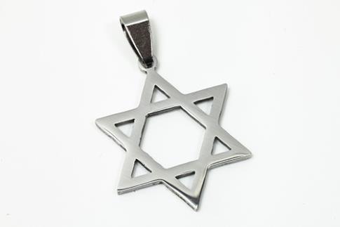 AMULETOS Y TALISMANES | COLGANTE ACERO ESTRELLA DE DAVID 2,3 X 3.5 CM