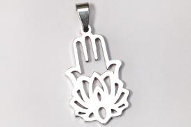 Novedades | COLGANTE ACERO MANO CON FLOR DE LOTO