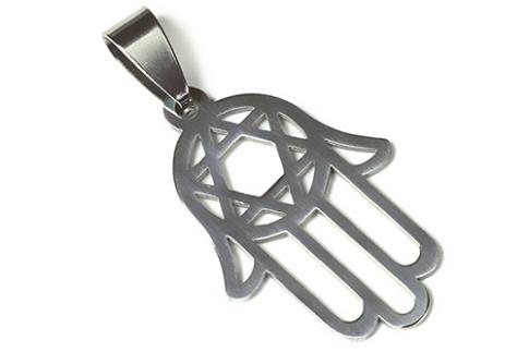 COMODIN | COLGANTE ACERO MANO DE FATIMA 2.5CM DOBLE CARA PULIDO