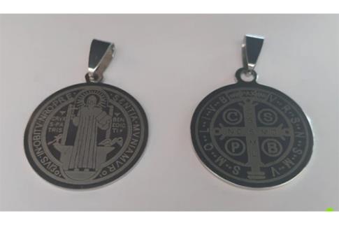 COMODIN | COLGANTE ACERO MEDALLA SAN BENITO 2 CM.