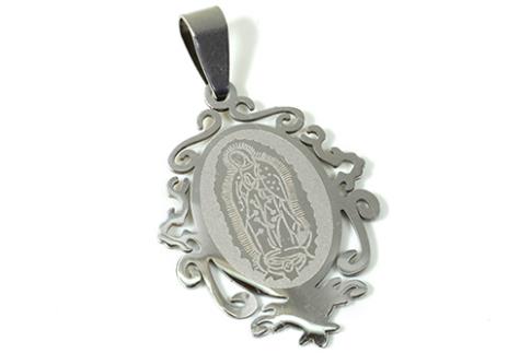 COLGANTES | COLGANTE ACERO MEDALLA VIRGEN GUADALUPE 2,5 X 4 CM