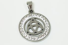 AMULETOS Y TALISMANES | COLGANTE ACERO NUDO DE BRUJAS C/BRILLANTITOS 2 X 2,3 CM

