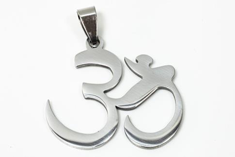AMULETOS Y TALISMANES | COLGANTE ACERO OM 3,3 X 3.5 CM