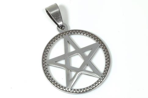AMULETOS Y TALISMANES | COLGANTE ACERO PENTAGRAMA 2,5 X 3,5 CM