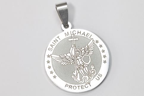 AMULETOS Y TALISMANES | COLGANTE ACERO SELLO ARCANGEL SAN MIGUEL PROTEGENOS