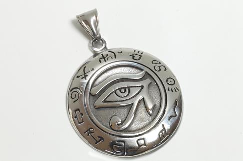AMULETOS Y TALISMANES | COLGANTE ACERO SELLO OJO DE HORUS
