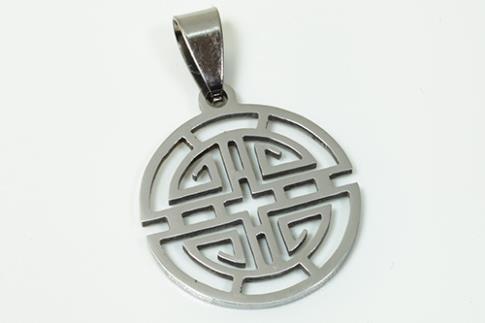 AMULETOS Y TALISMANES | COLGANTE ACERO SIMBOLO CAI, PROSPERIDAD Y ABUNDANCIA 2,2 X 3,1 CM