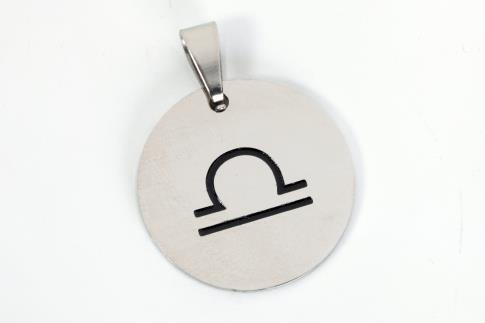 COLGANTES | COLGANTE ACERO SIMBOLO LIBRA 2 CM.