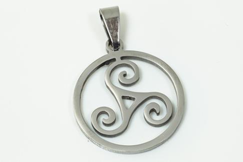 AMULETOS Y TALISMANES | COLGANTE ACERO TRIQUETA 2 X 2,7CM