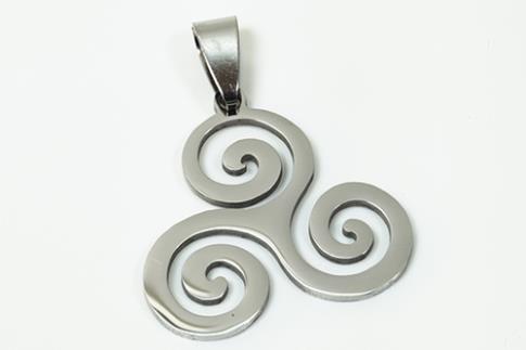 AMULETOS Y TALISMANES | COLGANTE ACERO TRIQUETA 2,5 X 3,3 CM