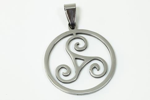 AMULETOS Y TALISMANES | COLGANTE ACERO TRIQUETA DENTRO DE UN CIRCULO 2,7 X 3,7 CM