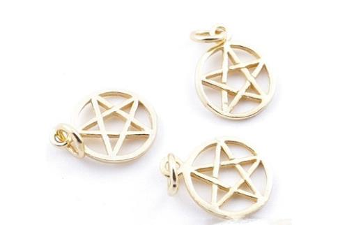 COMODIN | COLGANTE BAO DE ORO  PENTAGRAMA 1 CM.