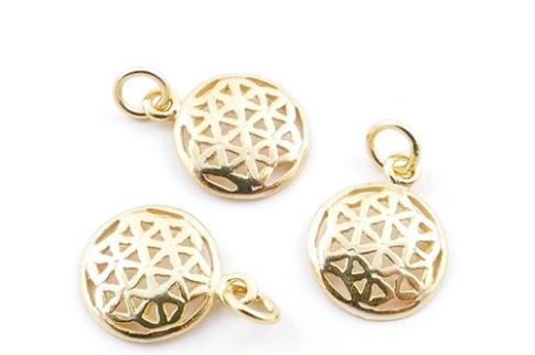 COMODIN | COLGANTE BAO DE ORO FLOR DE LA VIDA 1 CM.