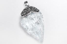 COLGANTES DE MINERALES | COLGANTE BELLOTA CUARZO CRISTAL
