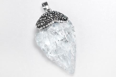 COLGANTES DE MINERALES | COLGANTE BELLOTA CUARZO CRISTAL
