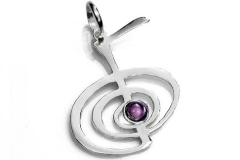 JOYERIA | COLGANTE CHOKU REI  PLATA CON AMATISTA 2.03 CM APROX