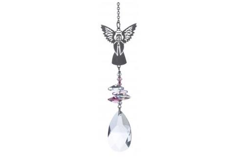 COMODIN | COLGANTE CRISTAL ANGEL DE LA GUARDA 12.5 CM. CON BOLSA DE ORGANZA.