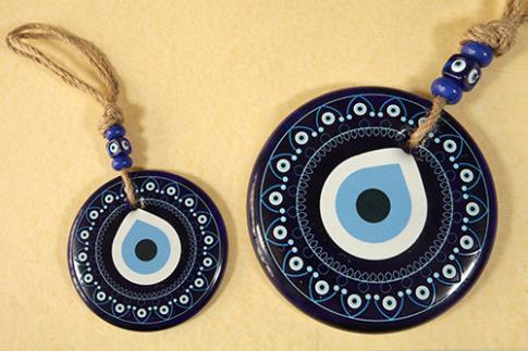 AMULETOS Y TALISMANES | COLGANTE CRISTAL OJO TURCO CON DISEO MANDALA 10x23.5CM