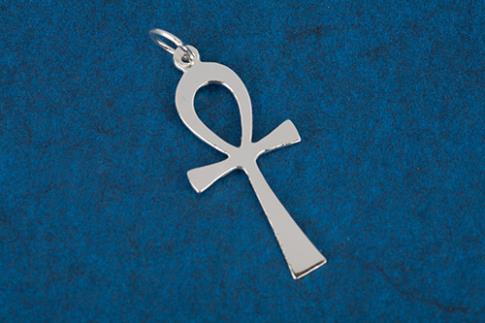 JOYERIA | COLGANTE CRUZ ANSADA LLAVE DE VIDA DE PLATA 3,3cm