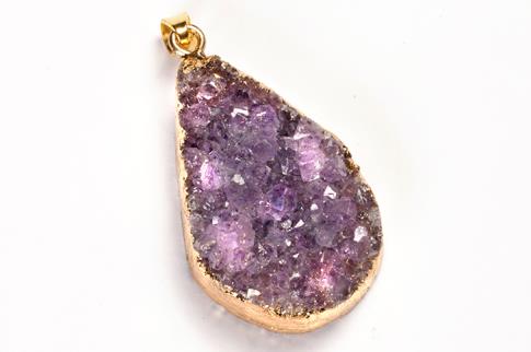 COLGANTES DE MINERALES | COLGANTE DRUSA DE AMATISTA 3,2X2CM