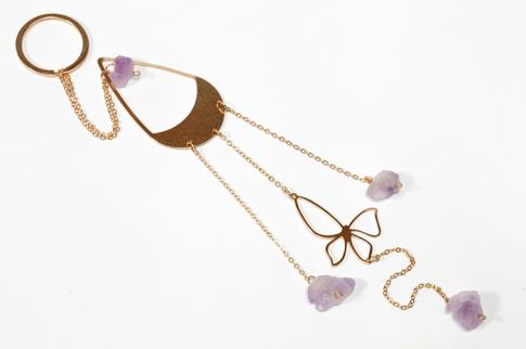COLGANTES DE MINERALES | COLGANTE FENG SHUI CON FLOR DE LOTO Y AMATISTAS EN BRUTO