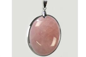COLGANTES MINERALES MONTADOS EN PLATA | COLGANTE GEMA CUARZO ROSA EN PLATA (17gr a 20gr aprox.).