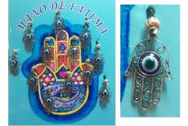 AMULETOS Y TALISMANES | COLGANTE MANO DE FATIMA 4 X 3 CM