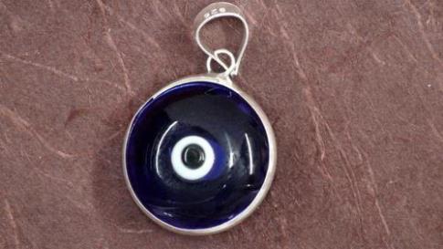 JOYERIA | COLGANTE OJO TURCO AZUL 1,5 CMS MONTURA PLATA