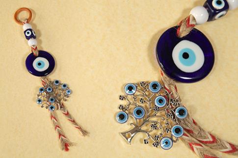 AMULETOS Y TALISMANES | COLGANTE OJO TURCO CON ARBOL DE LA VIDA6x25.5