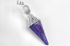 COLGANTES DE MINERALES | COLGANTE PENDULO AMATISTA CON ESFERA