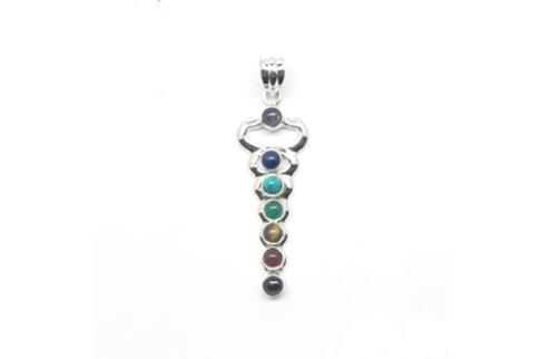 COMODIN | COLGANTE PLATA  7 CHAKRAS 4 CM APROX..