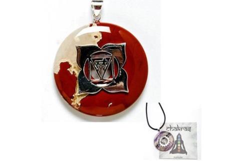 JOYERIA | COLGANTE PLATA 1 CHAKRA MULADHARA, RAIZ + DONUT JASPE ROJO