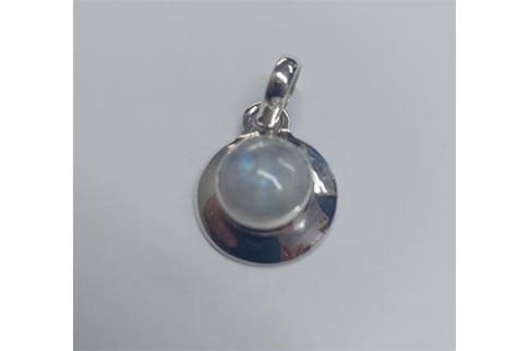 COMODIN | COLGANTE PLATA 15 MM CON PIEDRA LUNA