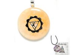 COLGANTES | COLGANTE PLATA 3� CHAKRA MANIPURA PLEXO SOLAR.+DONUT CALCITA AMARILLA