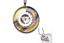 COLGANTES | COLGANTE PLATA 5� CHAKRA VISHUUDDHA GARGANTA+DONUT FLUORITA O AVENTURINA VERDE