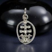 Novedades | COLGANTE PLATA CRUZ DE CARAVACA CON MARCO CIRCULAR 1 CM