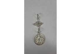 COLGANTES | COLGANTE PLATA DOBLE PROTECCION 2,5CM CON BRILLO EN NUDO DE BRUJAS (NUDO DE BRUJAS 1CM Y TETRAGRAMMATON 1CM)
