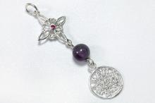 COLGANTE PLATA DOBLE PROTECCION CON BOLITA Y BRILLANTITO